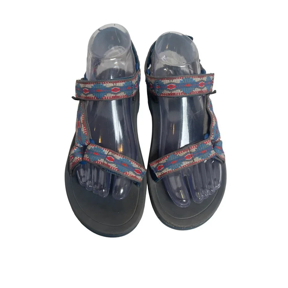 Teva Hurricane FM1219L Sandals Waterproof Hiking Blue/Red Navajo Print 4M/6W - Picture 2 of 8